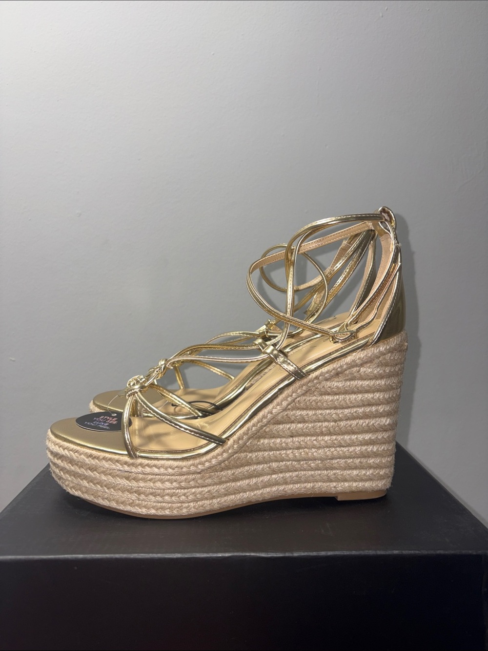 Windsor Gold Strappy Wedge Sandals - Women